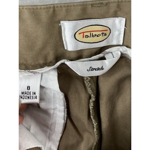 Talbots Pants Womens 8 Khaki Crop Capri Chino Stretch 3 Button Sailor 31x22 - Picture 7 of 15